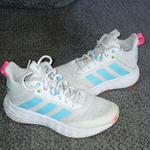 Adidas Kids' Sneakers in White, Blue, and Pink